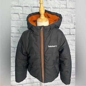 Timberland Kids Black and Orange Hooded Jacket size 5